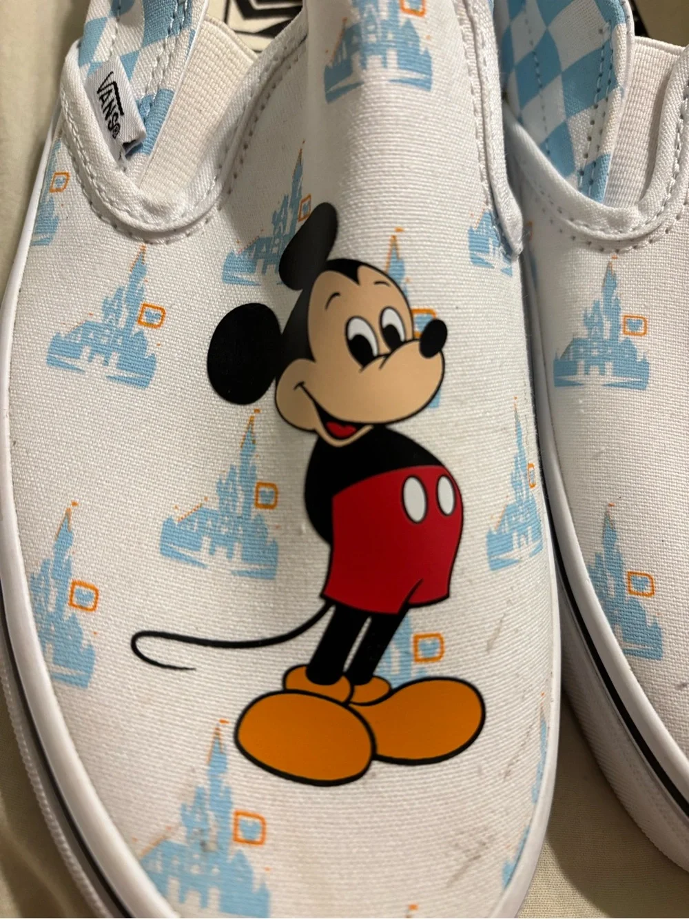 Disney Kids Mickey Mouse Slip-On Sneakers - White/Blue/Red/Yellow